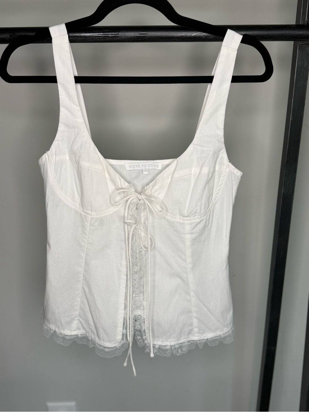 White Lace-Trim Corset Tank Top